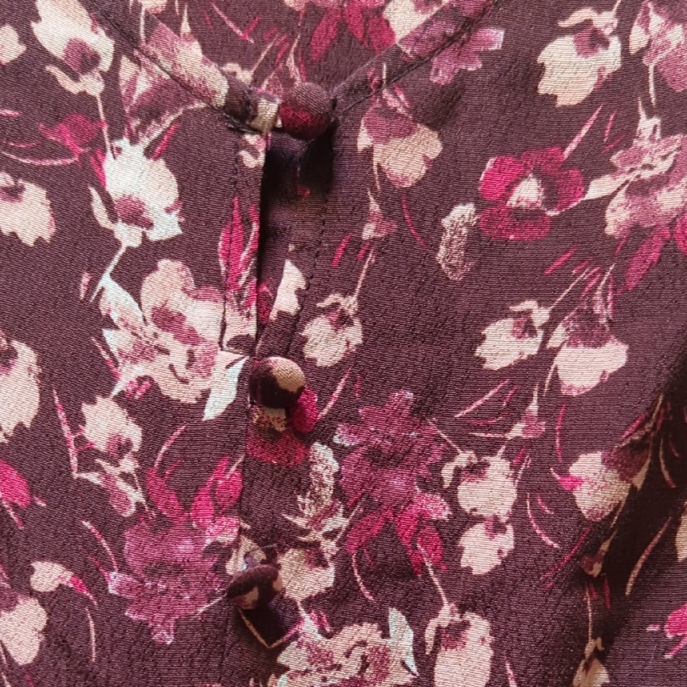 Chelsea and Violet girls Burgundy/Pink Floral print dress size 16 - Picture 3 of 12